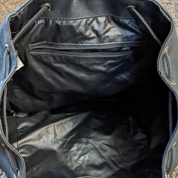 Black Leather Backpack - Picture 4 of 4